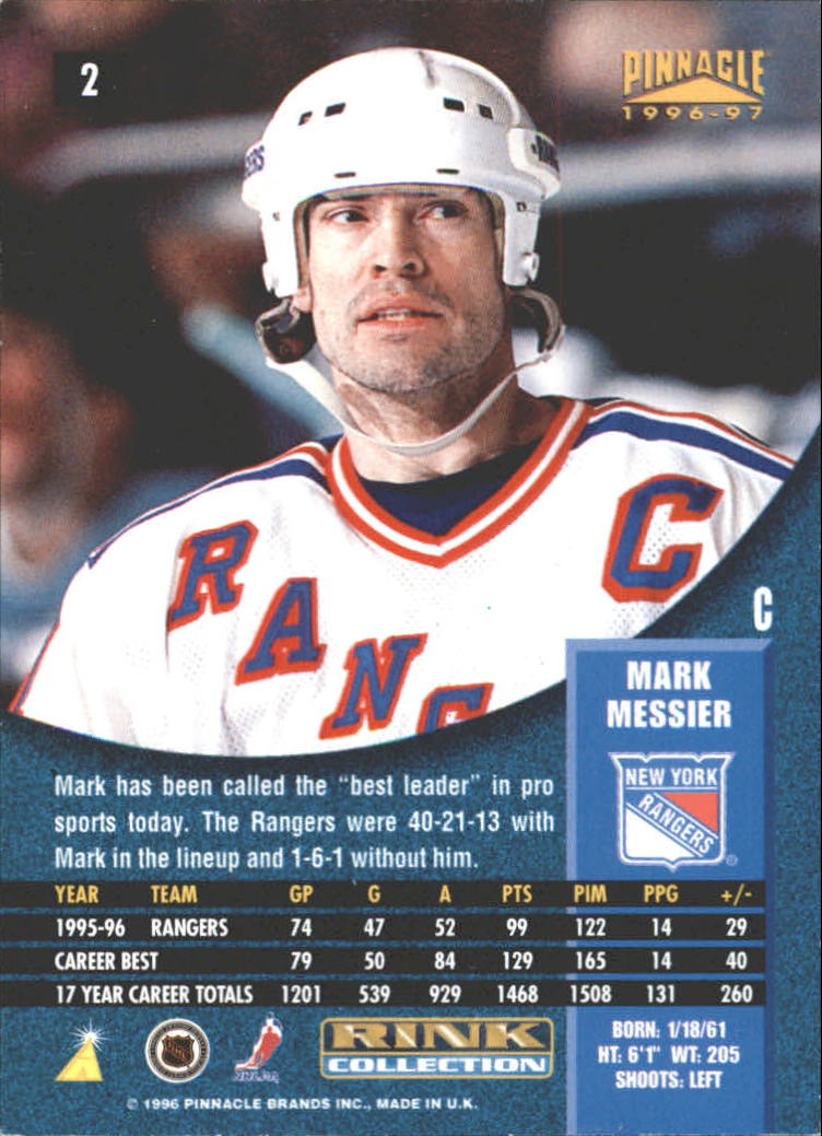 1996-97 Pinnacle Rink Collection #2 Mark Messier - NM-MT+