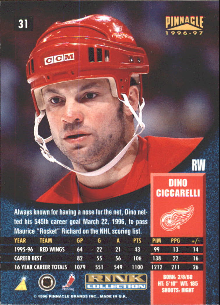 B5057- 1996-97 Pinnacle Hockey #s 1-250 +Inserts -You Pick- 15+ FREE US SHIP - Picture 453 of 453