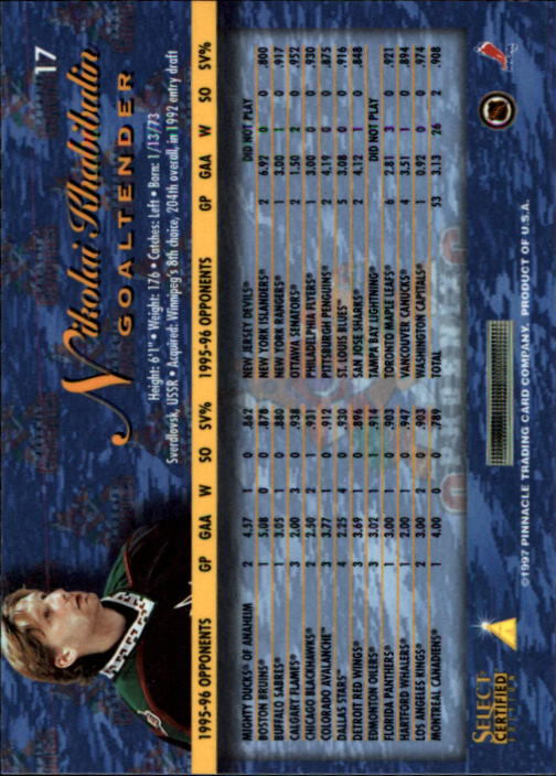 B3364- 1996-97 Wählen Sie Certified Hk Karte #S 1-120 -du Pick- 15 + Kostenlose - Bild 23 von 231