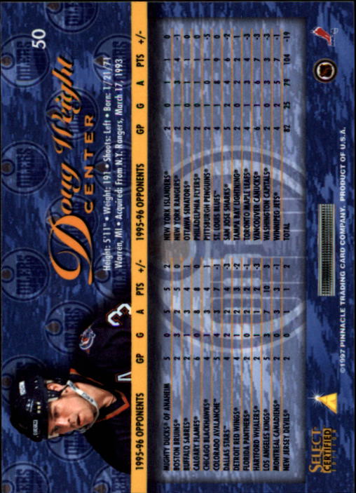1996-97 Select Certified #50 Doug Weight back image