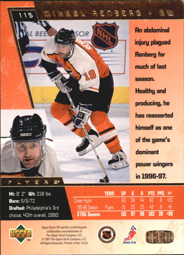 1996-97 SP #115 Mikael Renberg back image