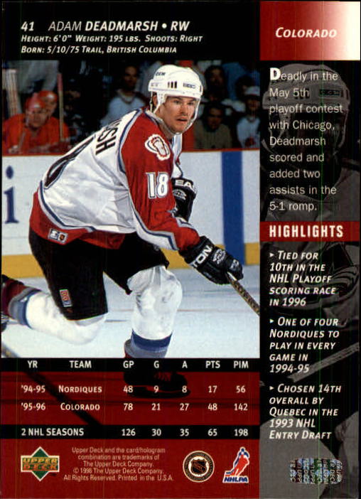 B3482- 1996-97 Upper Deck Hk Cards 1-250 +Rookies -You Pick- 15+ FREE US SHIP - Bild 83 von 499