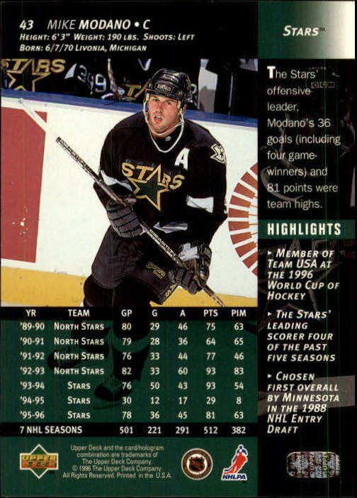 B3482- 1996-97 Upper Deck Hk Cards 1-250 +Rookies -You Pick- 15+ FREE US SHIP - Bild 87 von 499