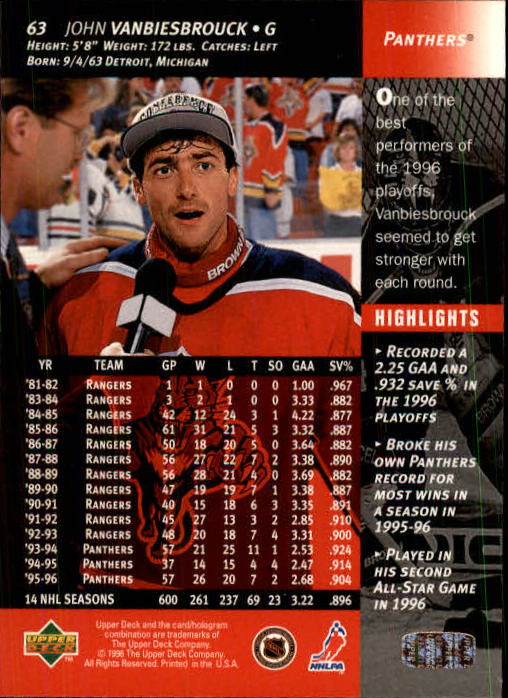 B3482- 1996-97 Upper Deck Hk Cards 1-250 +Rookies -You Pick- 15+ FREE US SHIP - Bild 127 von 499