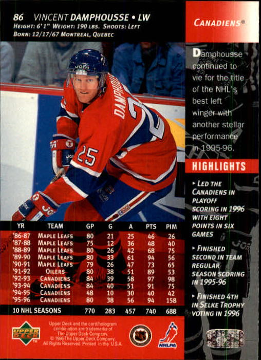 B3482- 1996-97 Upper Deck Hk Cards 1-250 +Rookies -You Pick- 15+ FREE US SHIP - Bild 173 von 499