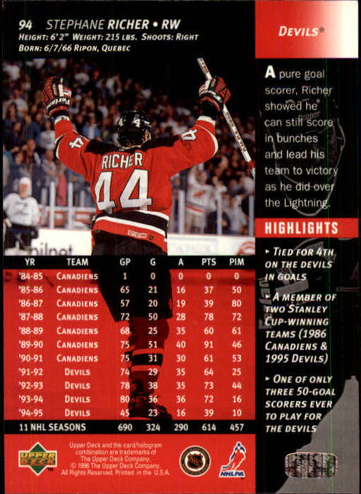 B3482- 1996-97 Upper Deck Hk Cards 1-250 +Rookies -You Pick- 15+ FREE US SHIP - Bild 189 von 499