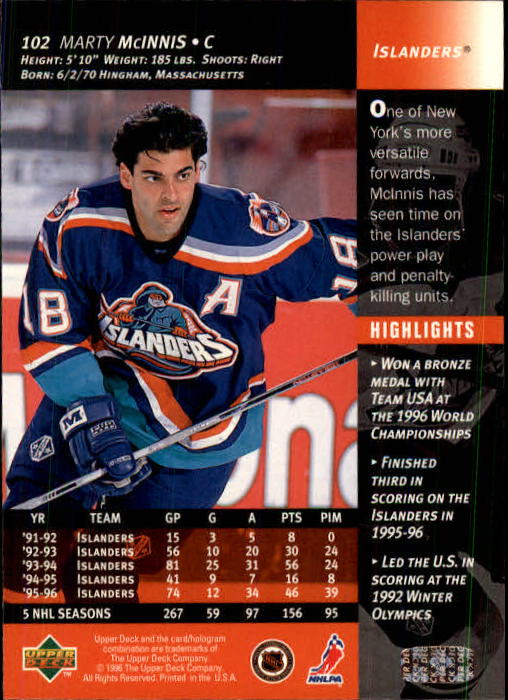 B3482- 1996-97 Upper Deck Hk Cards 1-250 +Rookies -You Pick- 15+ FREE US SHIP - Bild 205 von 499