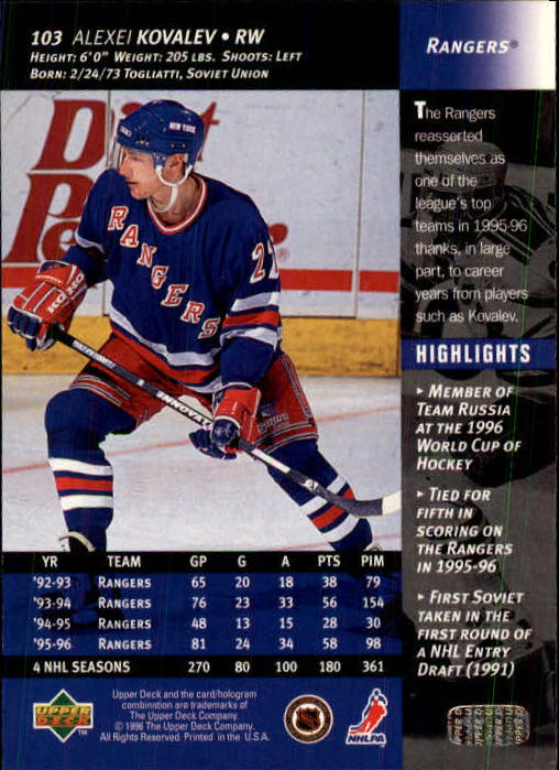 B3482- 1996-97 Upper Deck Hk Cards 1-250 +Rookies -You Pick- 15+ FREE US SHIP - Bild 207 von 499
