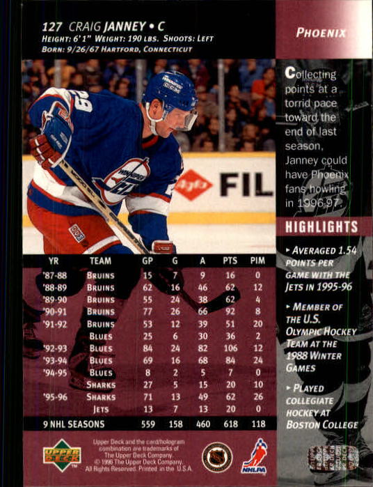 B3482- 1996-97 Upper Deck Hk Cards 1-250 +Rookies -You Pick- 15+ FREE US SHIP - Bild 253 von 499