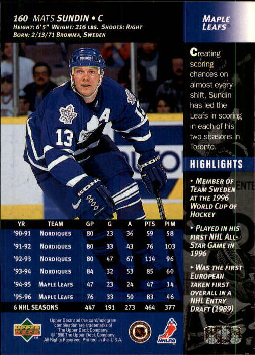 B3482- 1996-97 Upper Deck Hk Cards 1-250 +Rookies -You Pick- 15+ FREE US SHIP - Bild 319 von 499