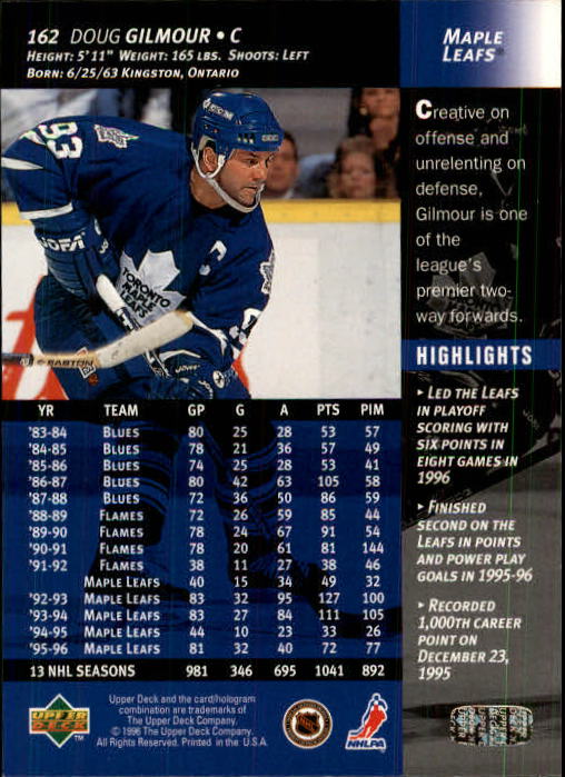 B3482- 1996-97 Upper Deck Hk Cards 1-250 +Rookies -You Pick- 15+ FREE US SHIP - Bild 323 von 499