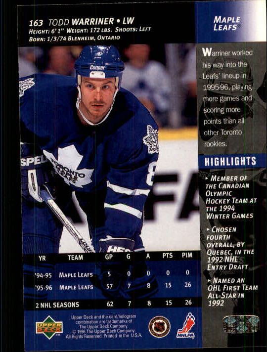 B3482- 1996-97 Upper Deck Hk Cards 1-250 +Rookies -You Pick- 15+ FREE US SHIP - Bild 325 von 499