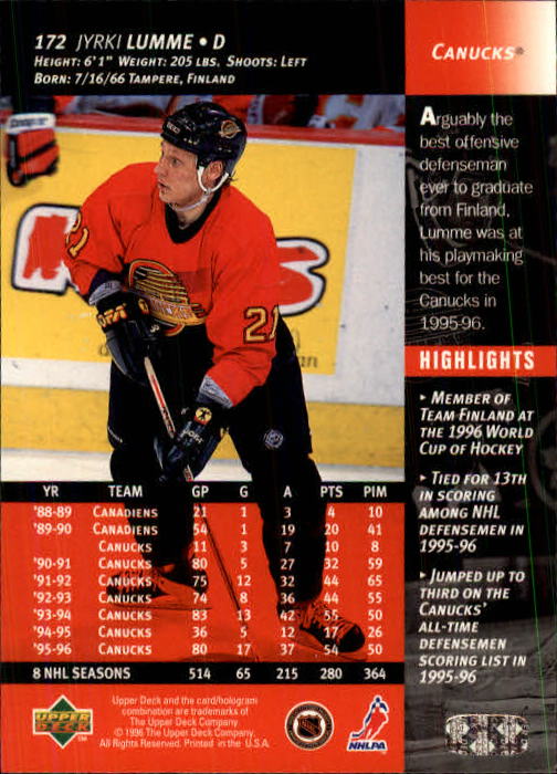 B3482- 1996-97 Upper Deck Hk Cards 1-250 +Rookies -You Pick- 15+ FREE US SHIP - Bild 343 von 499