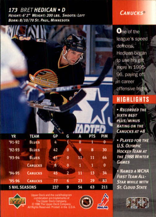 B3482- 1996-97 Upper Deck Hk Cards 1-250 +Rookies -You Pick- 15+ FREE US SHIP - Bild 345 von 499