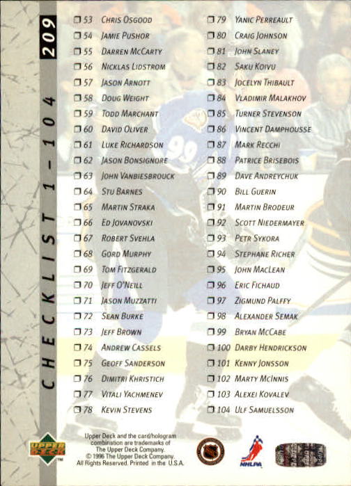 B3482- 1996-97 Upper Deck Hk Cards 1-250 +Rookies -You Pick- 15+ FREE US SHIP - Bild 417 von 499