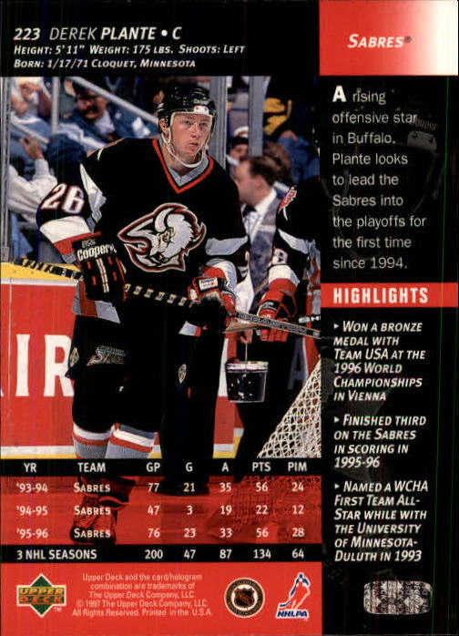 B3482- 1996-97 Upper Deck Hk Cards 1-250 +Rookies -You Pick- 15+ FREE US SHIP - Bild 445 von 499