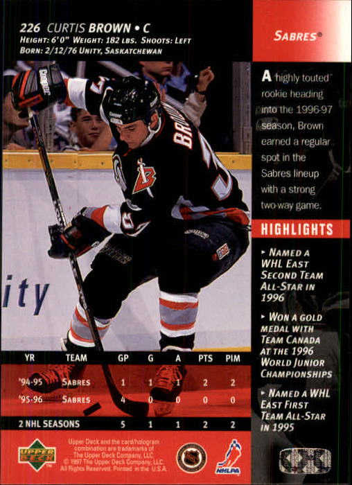 B3482- 1996-97 Upper Deck Hk Cards 1-250 +Rookies -You Pick- 15+ FREE US SHIP - Bild 451 von 499