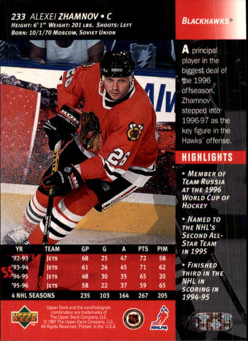 B3482- 1996-97 Upper Deck Hk Cards 1-250 +Rookies -You Pick- 15+ FREE US SHIP - Bild 465 von 499