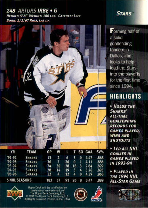 B3482- 1996-97 Upper Deck Hk Cards 1-250 +Rookies -You Pick- 15+ FREE US SHIP - Bild 495 von 499