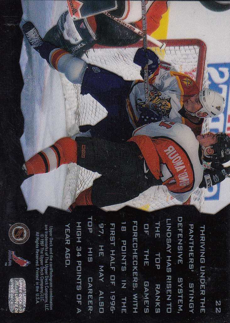 1996-97 Upper Deck Ice #22 Bill Lindsay back image