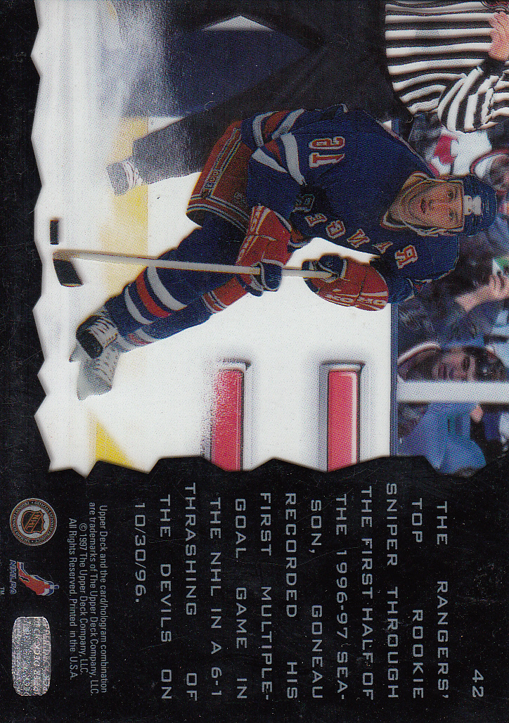 1996-97 Upper Deck Ice #42 Daniel Goneau RC back image