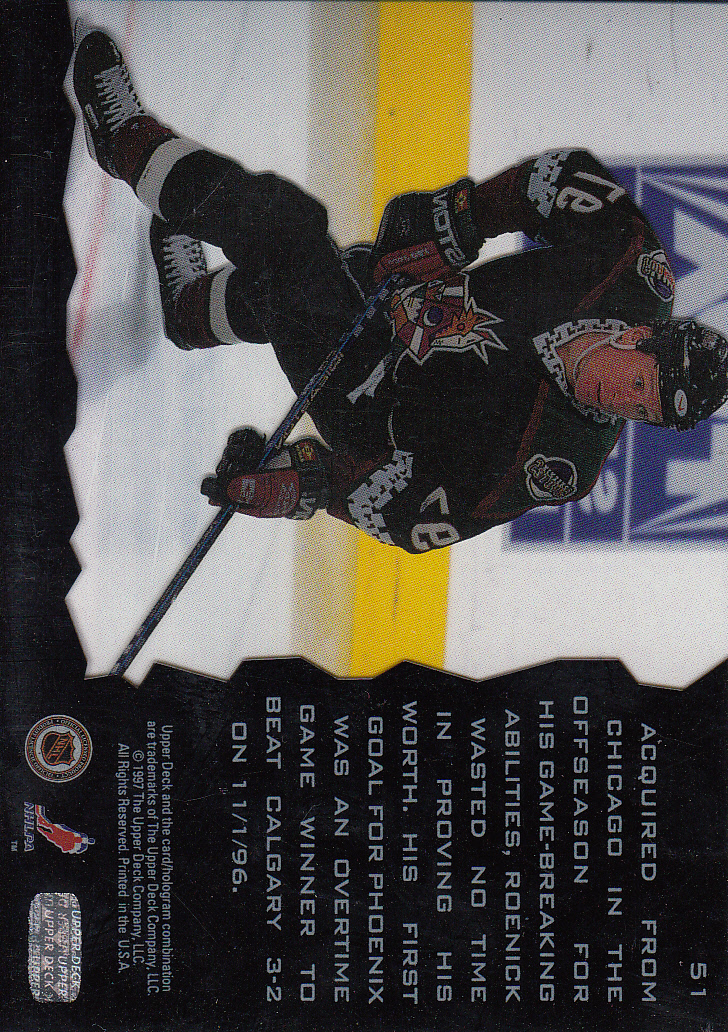1996-97 Upper Deck Ice #51 Jeremy Roenick back image