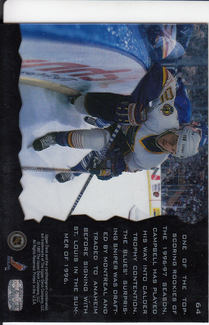 1996-97 Upper Deck Ice #64 Jim Campbell back image