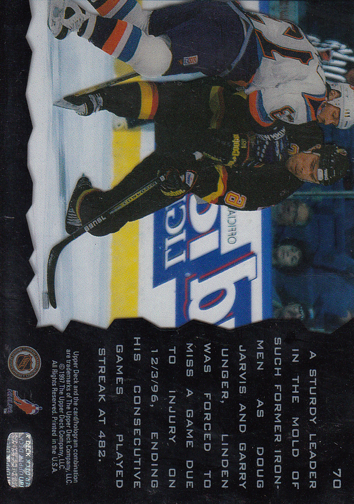 1996-97 Upper Deck Ice #70 Trevor Linden back image