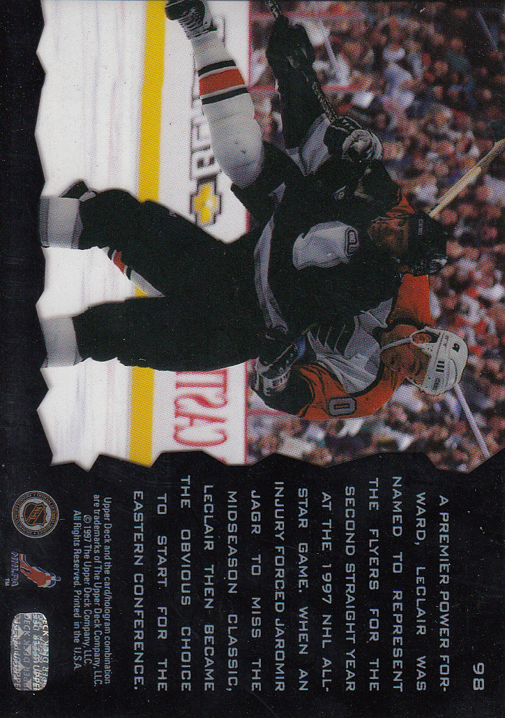 1996-97 Upper Deck Ice #98 John LeClair back image
