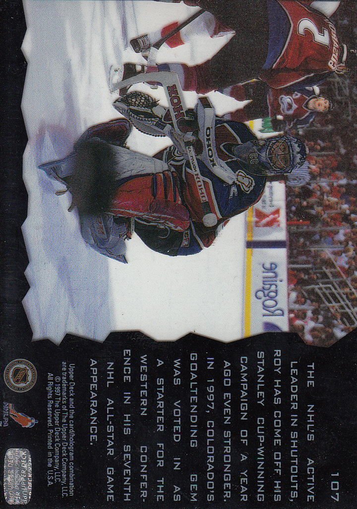 1996-97 Upper Deck Ice #107 Patrick Roy back image