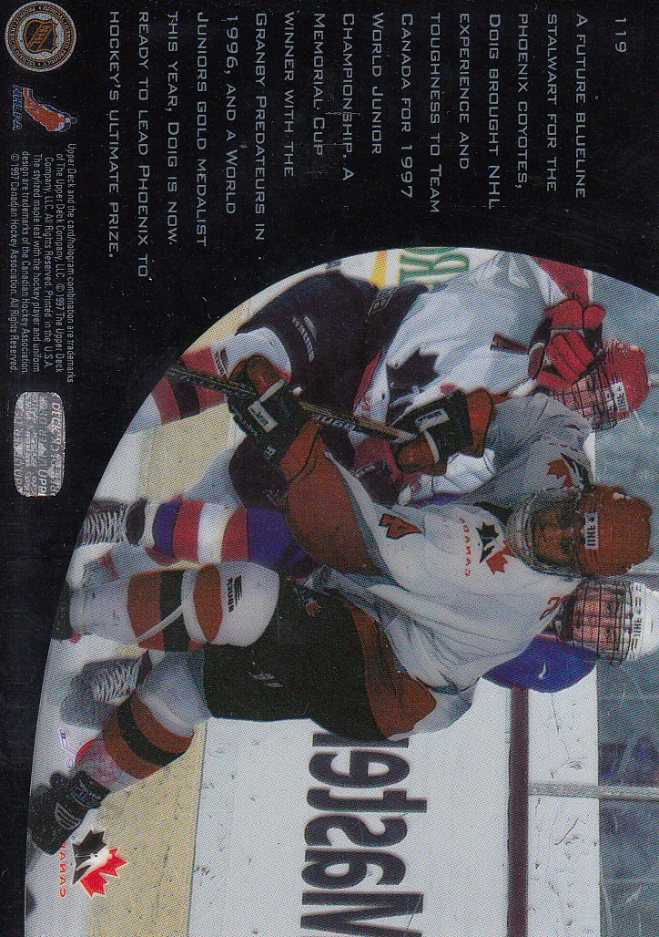 1996-97 Upper Deck Ice #119 Jason Doig back image