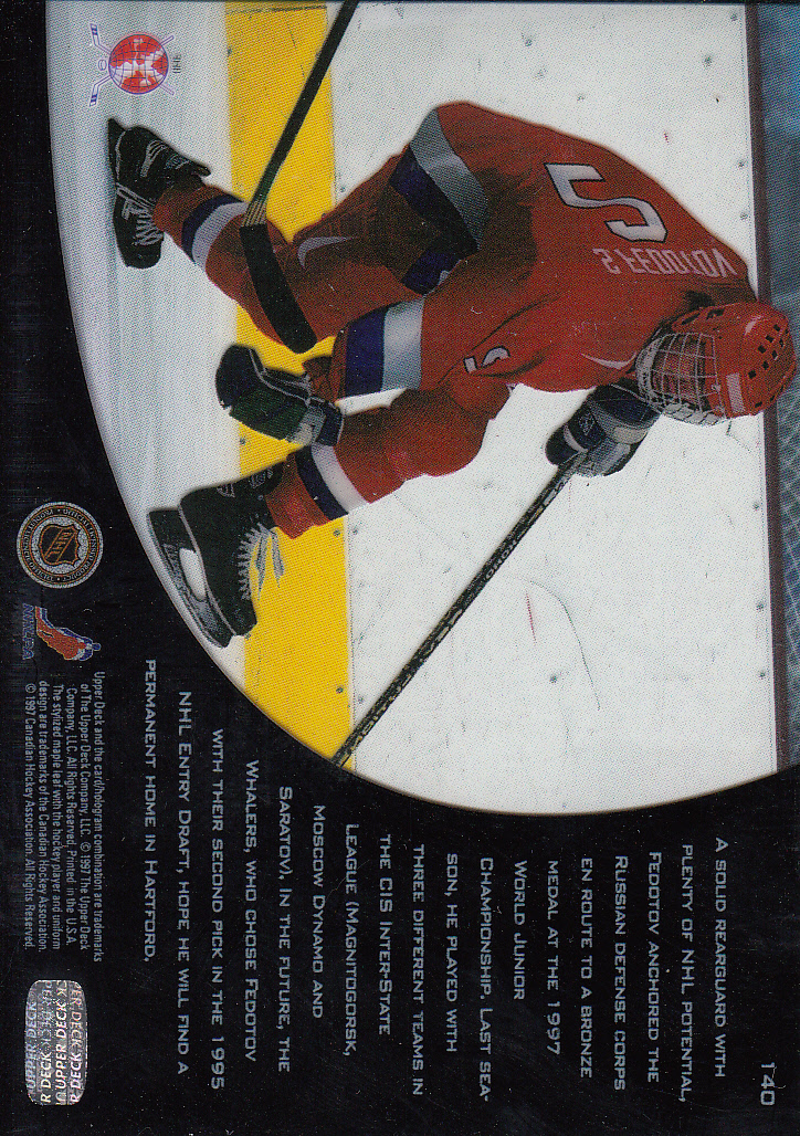 1996-97 Upper Deck Ice #140 Sergei Fedotov RC back image