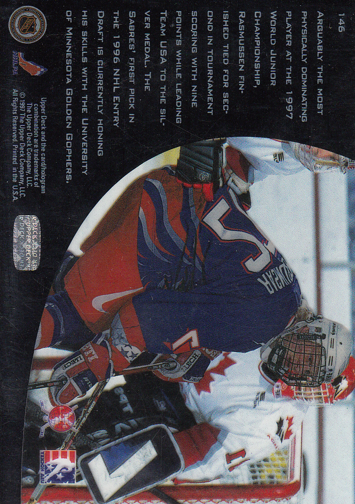1996-97 Upper Deck Ice #146 Erik Rasmussen back image