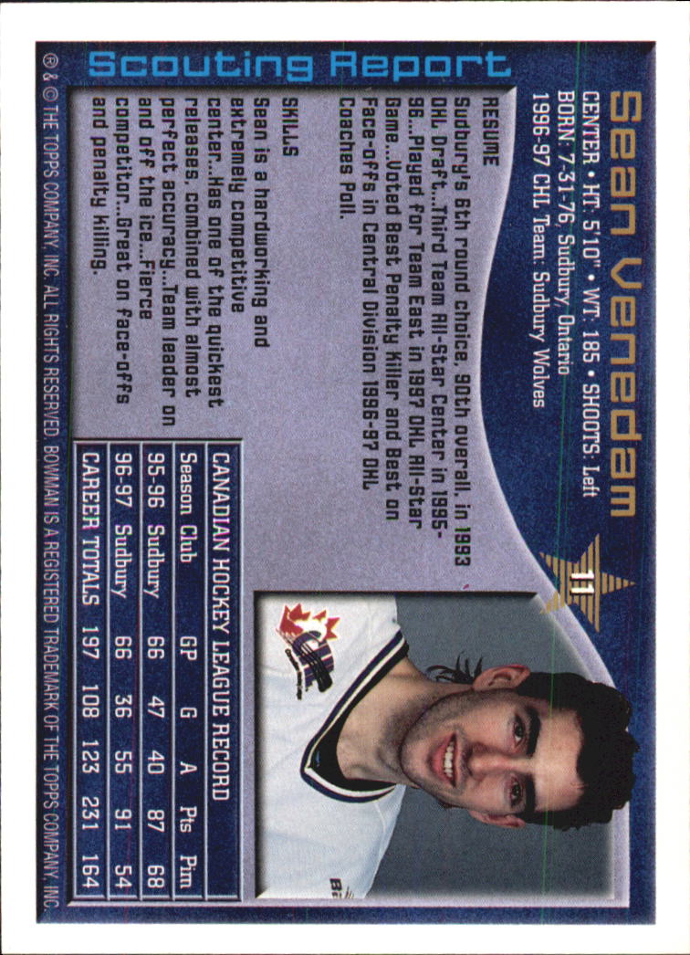 A2809- 1997 Bowman Chl Hockey Karten 1-160 + Rookies -du Pick- 15 + Gratis US - Bild 23 von 306