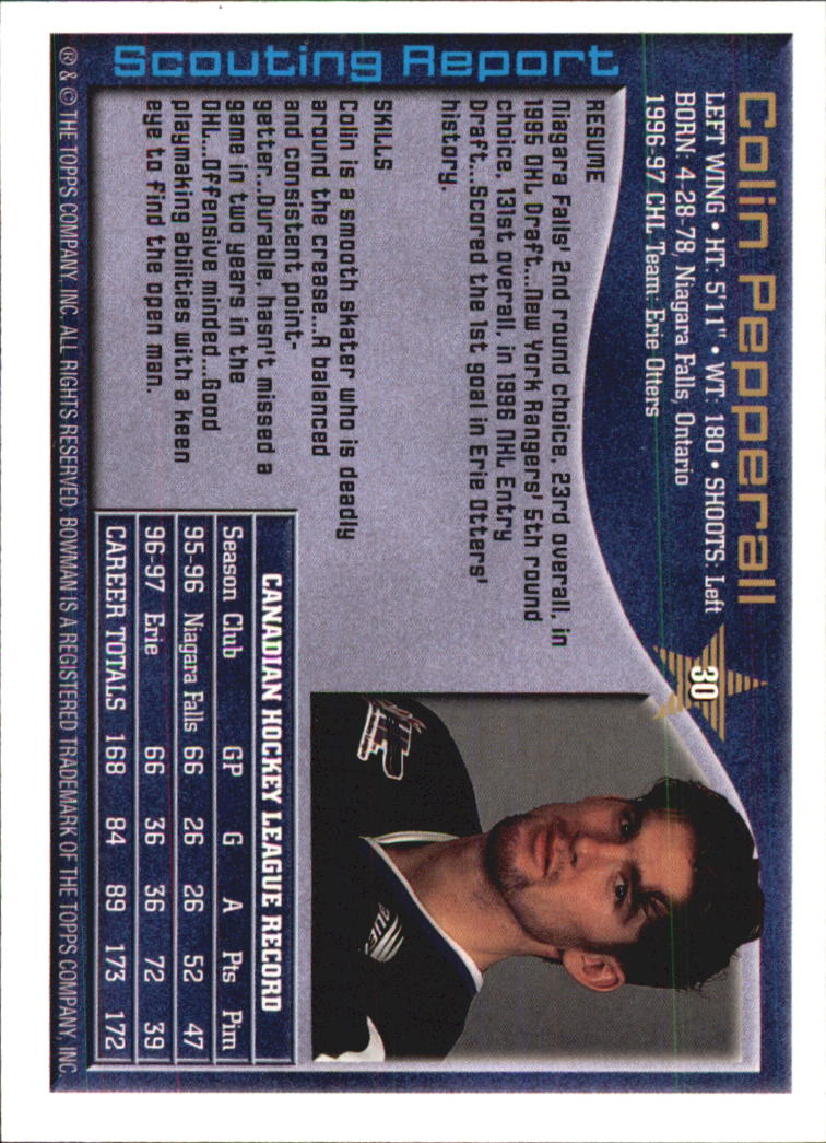 A2809- 1997 Bowman Chl Hockey Karten 1-160 + Rookies -du Pick- 15 + Gratis US - Bild 59 von 306