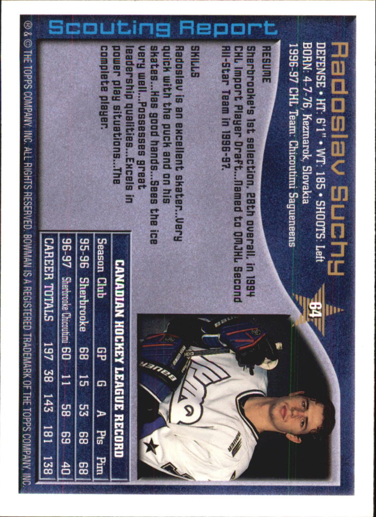 A2809- 1997 Bowman Chl Hockey Karten 1-160 + Rookies -du Pick- 15 + Gratis US - Bild 119 von 306