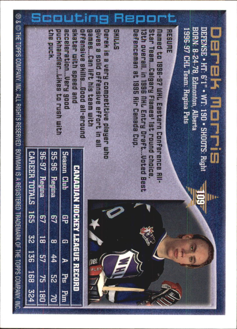 A2809- 1997 Bowman Chl Hockey Karten 1-160 + Rookies -du Pick- 15 + Gratis US - Bild 201 von 306