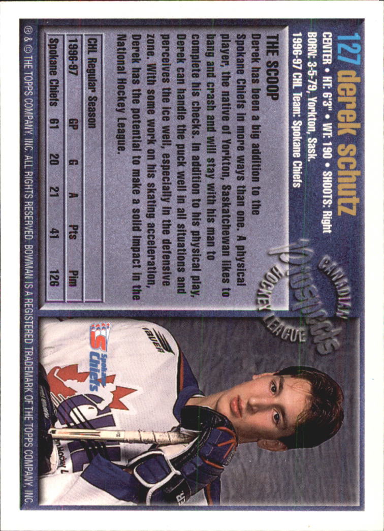 A2809- 1997 Bowman Chl Hockey Karten 1-160 + Rookies -du Pick- 15 + Gratis US - Bild 237 von 306