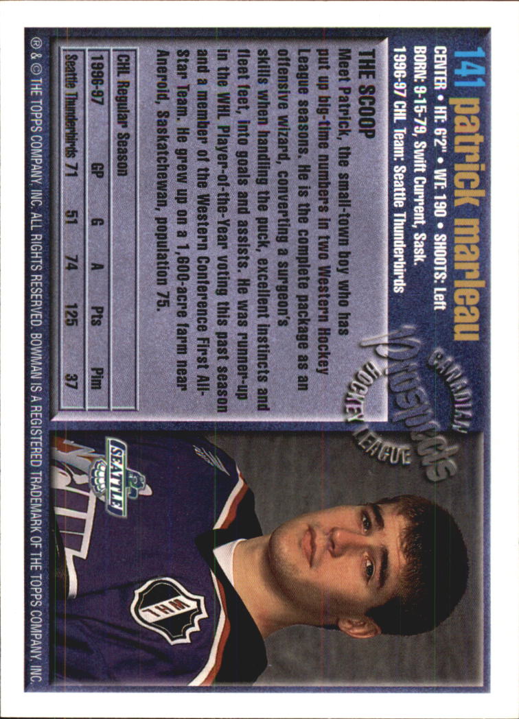 A2809- 1997 Bowman Chl Hockey Karten 1-160 + Rookies -du Pick- 15 + Gratis US - Bild 263 von 306