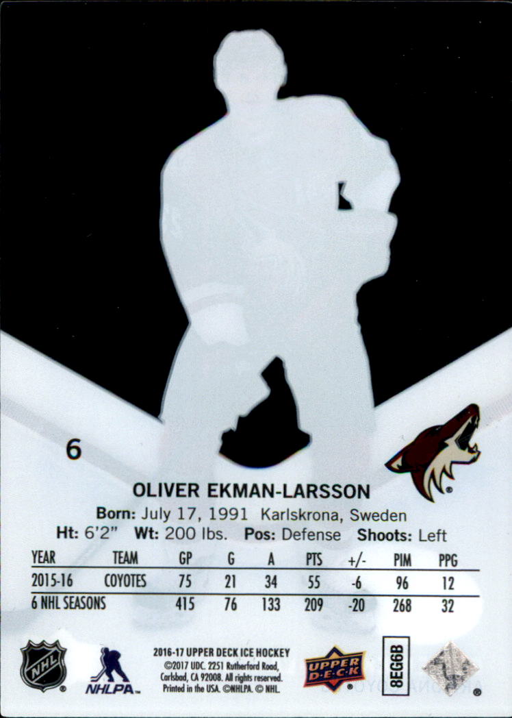 2016-17 Upper Deck Ice #6 Oliver Ekman-Larsson