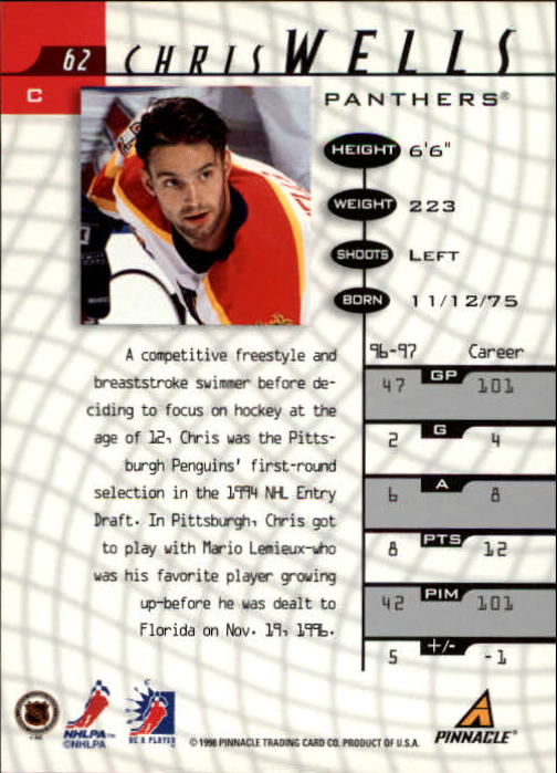 1997-98 Be A Player #62 Chris Wells back image