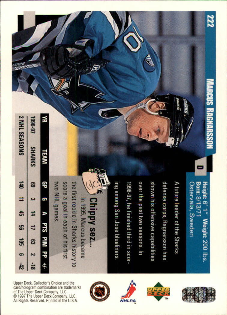 1997-98 Collector's Choice #222 Marcus Ragnarsson back image