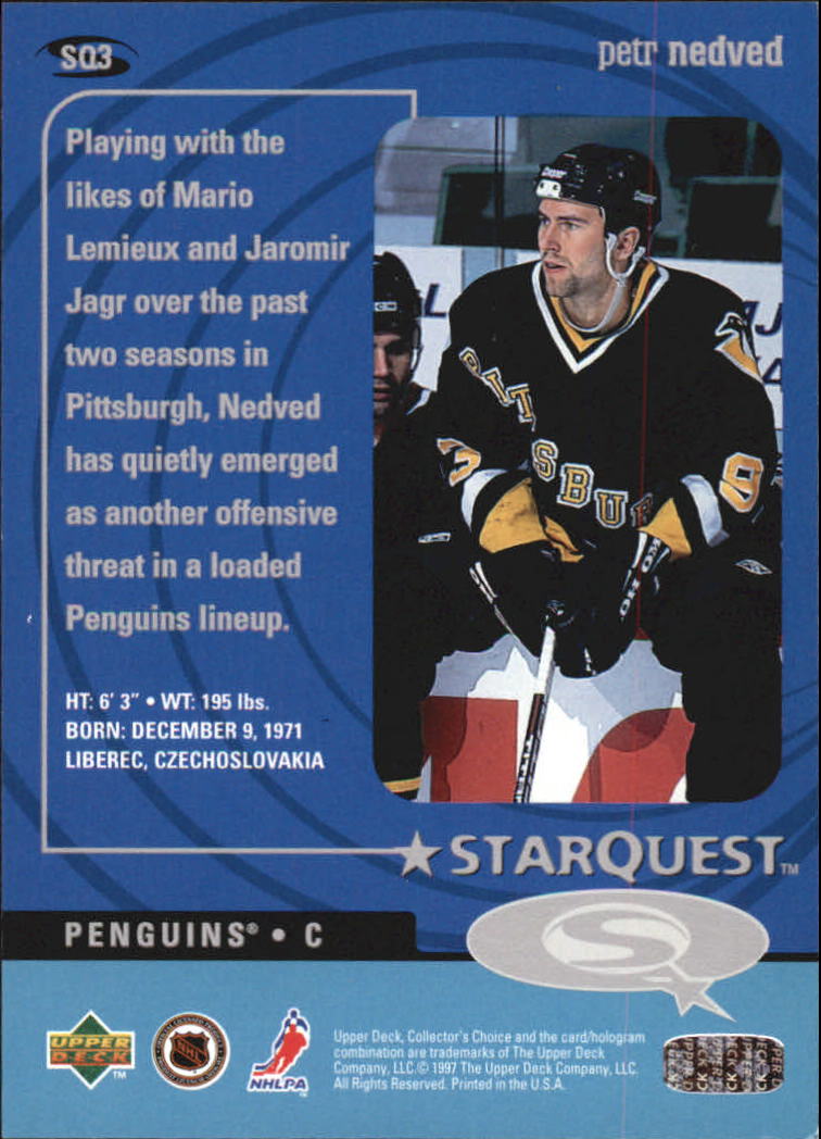 1997-98 Collector's Choice StarQuest #SQ3 Petr Nedved back image