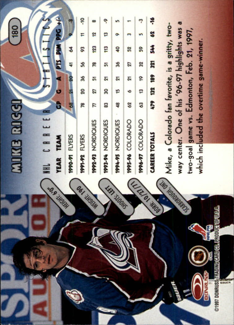 1997-98 Donruss #180 Mike Ricci back image