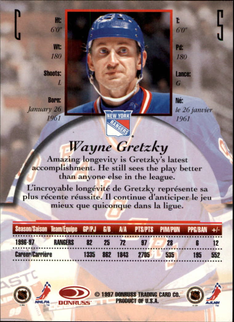 1997-98 Donruss Canadian Ice #5 Wayne Gretzky back image