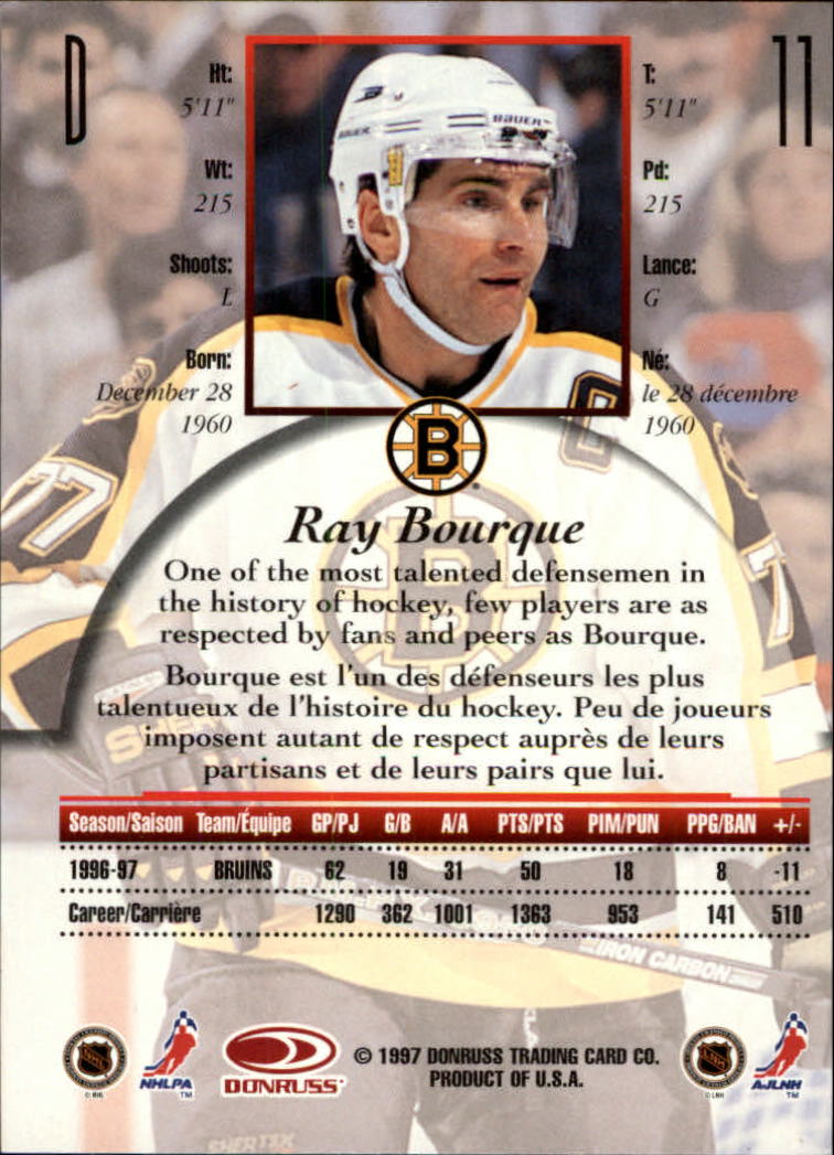 1997-98 Donruss Canadian Ice #11 Ray Bourque back image