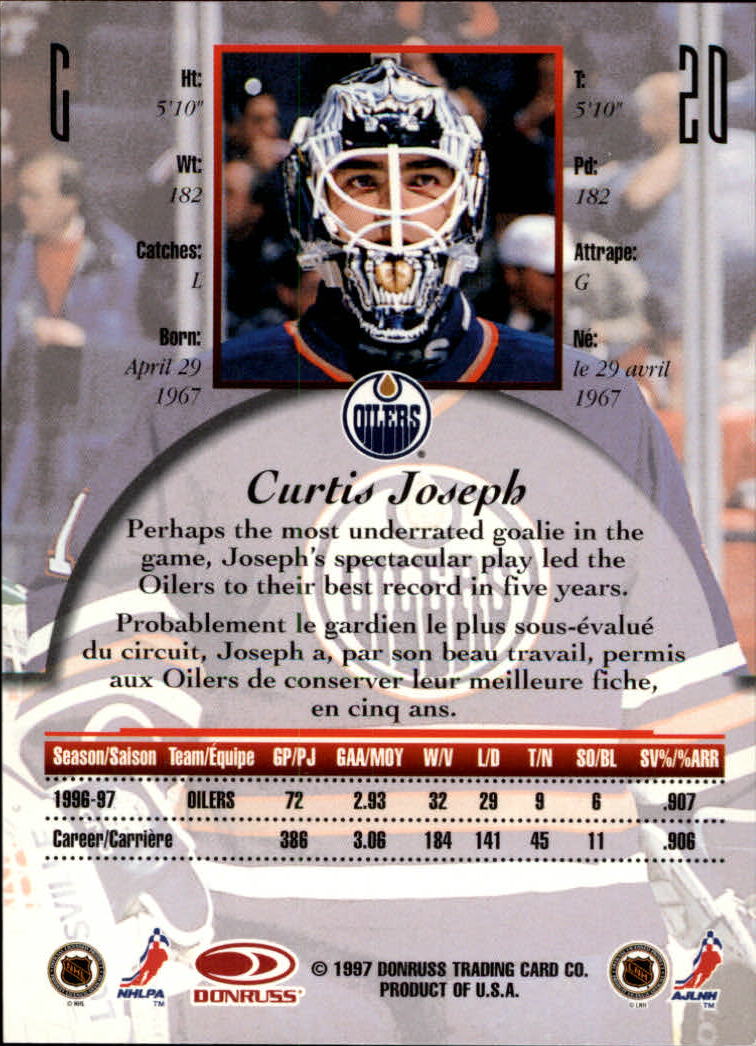 1997-98 Donruss Canadian Ice #20 Curtis Joseph back image