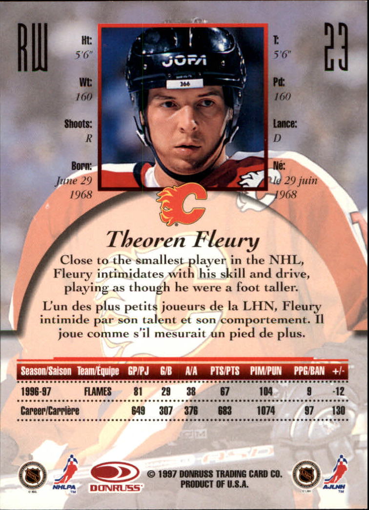 1997-98 Donruss Canadian Ice #23 Theo Fleury back image