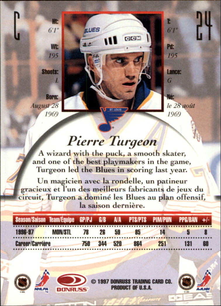 1997-98 Donruss Canadian Ice #24 Pierre Turgeon back image