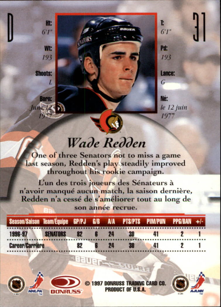 1997-98 Donruss Canadian Ice #31 Wade Redden back image